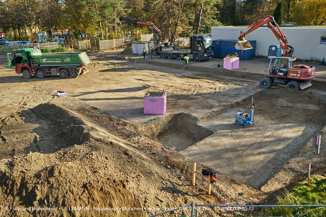 15.11.2022 - Baustelle an der Quiddestraße Haus für Kinder in Neuperlach